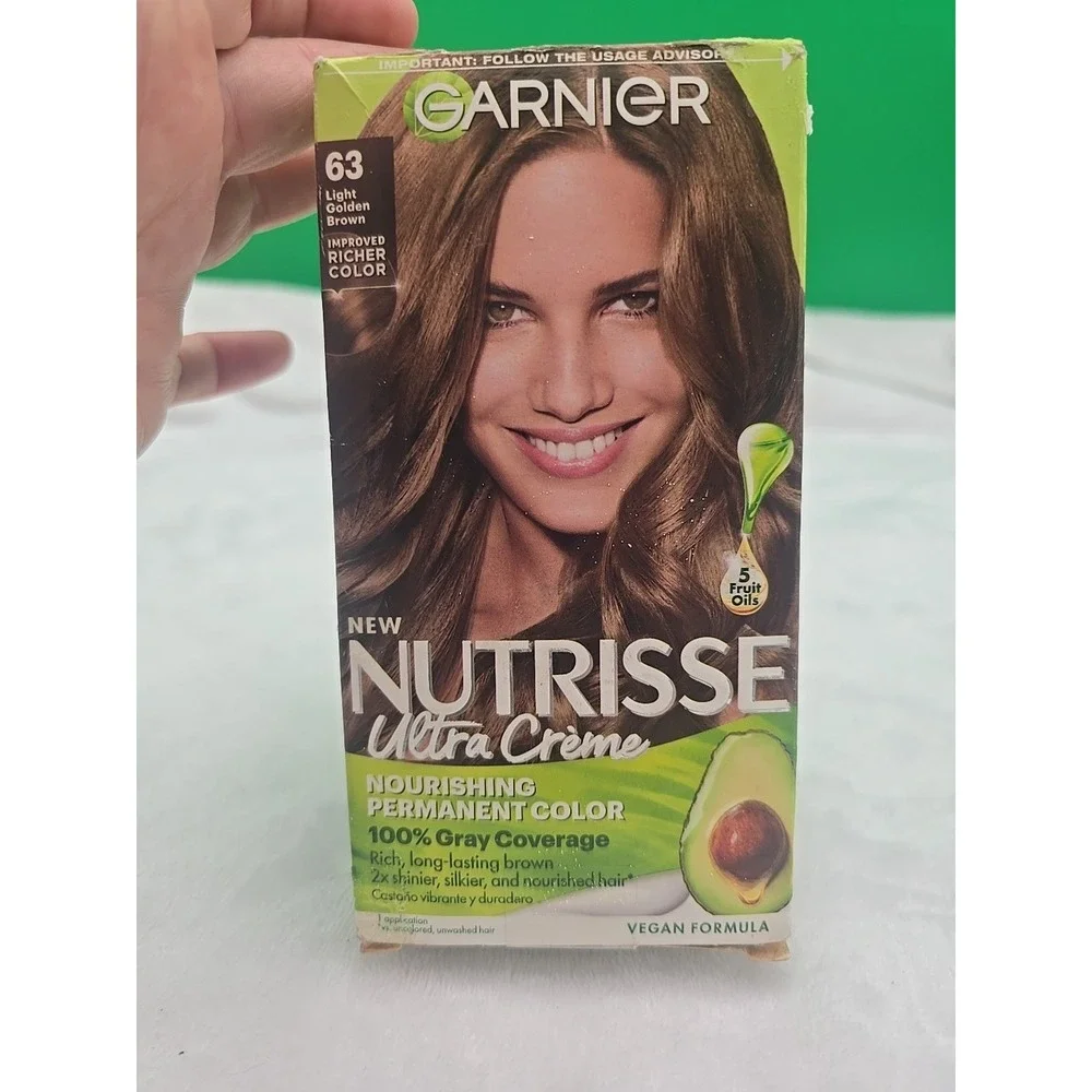 Garnier Nutrisse Permanent Hair‎ Dye Color #63 Brown Sugar (Light golden Brown)